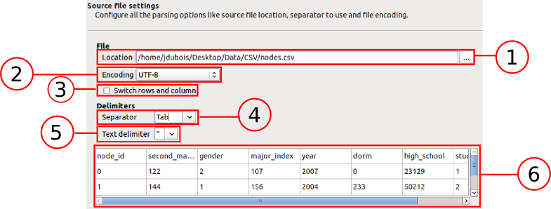 Source file settings panel