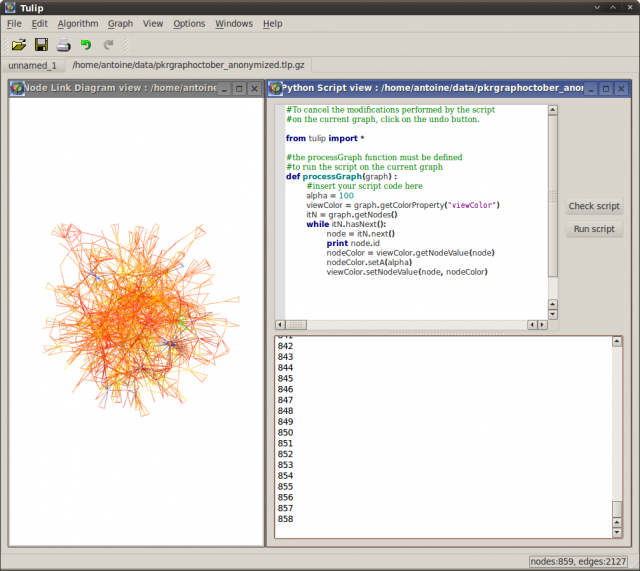 Tulip Python script view plug-in preview | Tulip